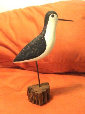 11 ", Richard Morgan Shorebird Hand Carved Wood Figurine
